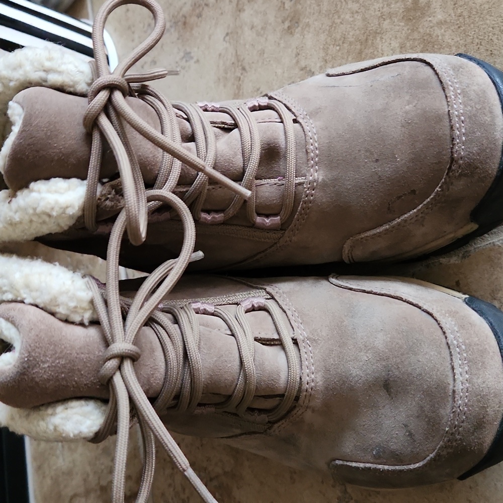 Sorel Brown and Cream Winter/hiking Boots Lace-Up Suede Womans Size 6 - Picture 2 of 15